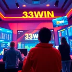 Engaging digital betting interface showcasing 33WIN platform with users placing bets.